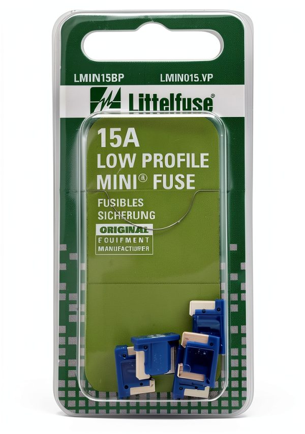 Littelfuse LMIN015.VP MINI Low Profile 15 Amp Blade Fuse Pack of 5-0