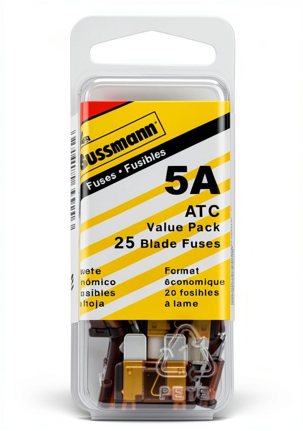Bussmann ATC Blade Fuse 5A Tan 32V Fast Acting (Pack of 25)-0