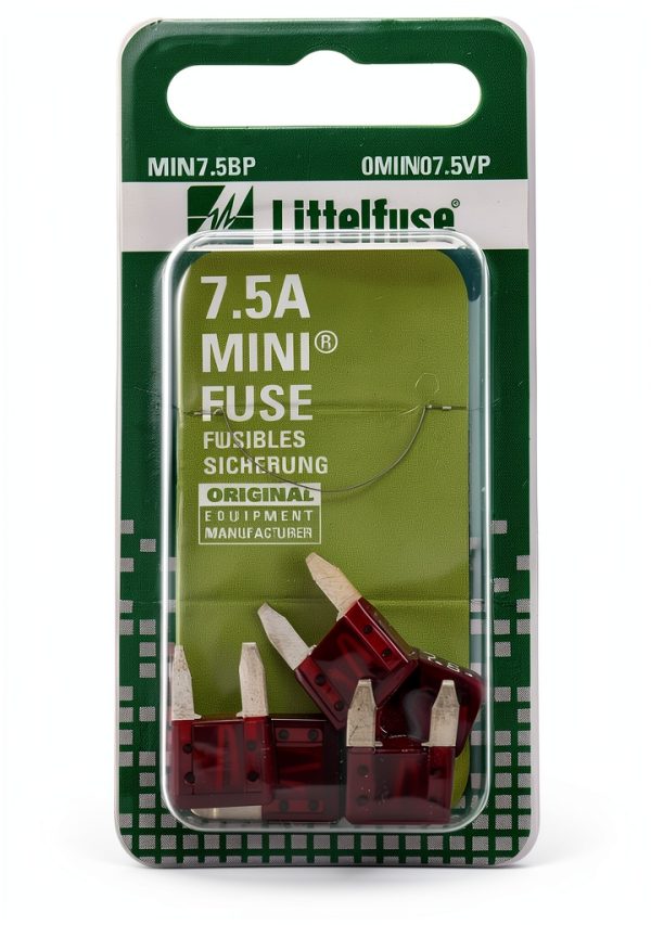 Littelfuse MIN7.5BP 297 Fast-Acting Automotive Blade Fuse Pack of 5-0