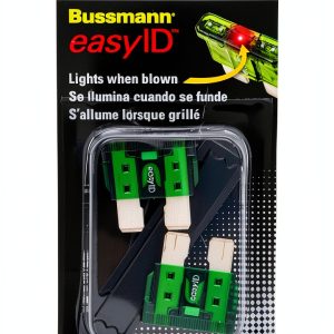 Bussmann BP/ATC-30ID easyID Illuminating Blade Fuse - Green, Pack of 2-0