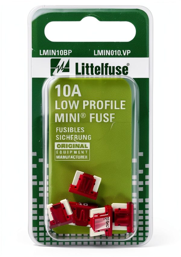 Littelfuse LMIN010.VP MINI Low Profile 10 Amp Blade Fuse Pack of 5-0