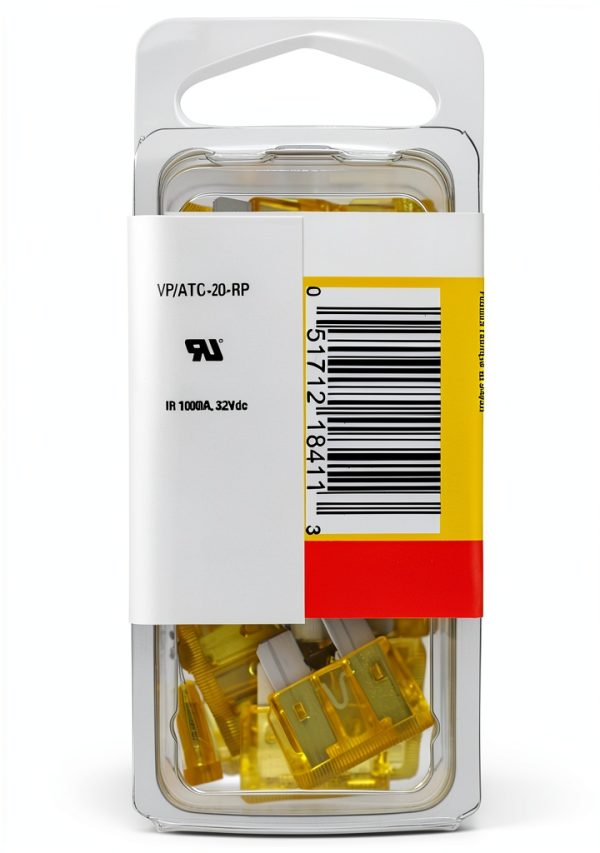 Bussmann ATC Blade Fuse 20A 32V Yellow Fast Acting Pack of 25-1